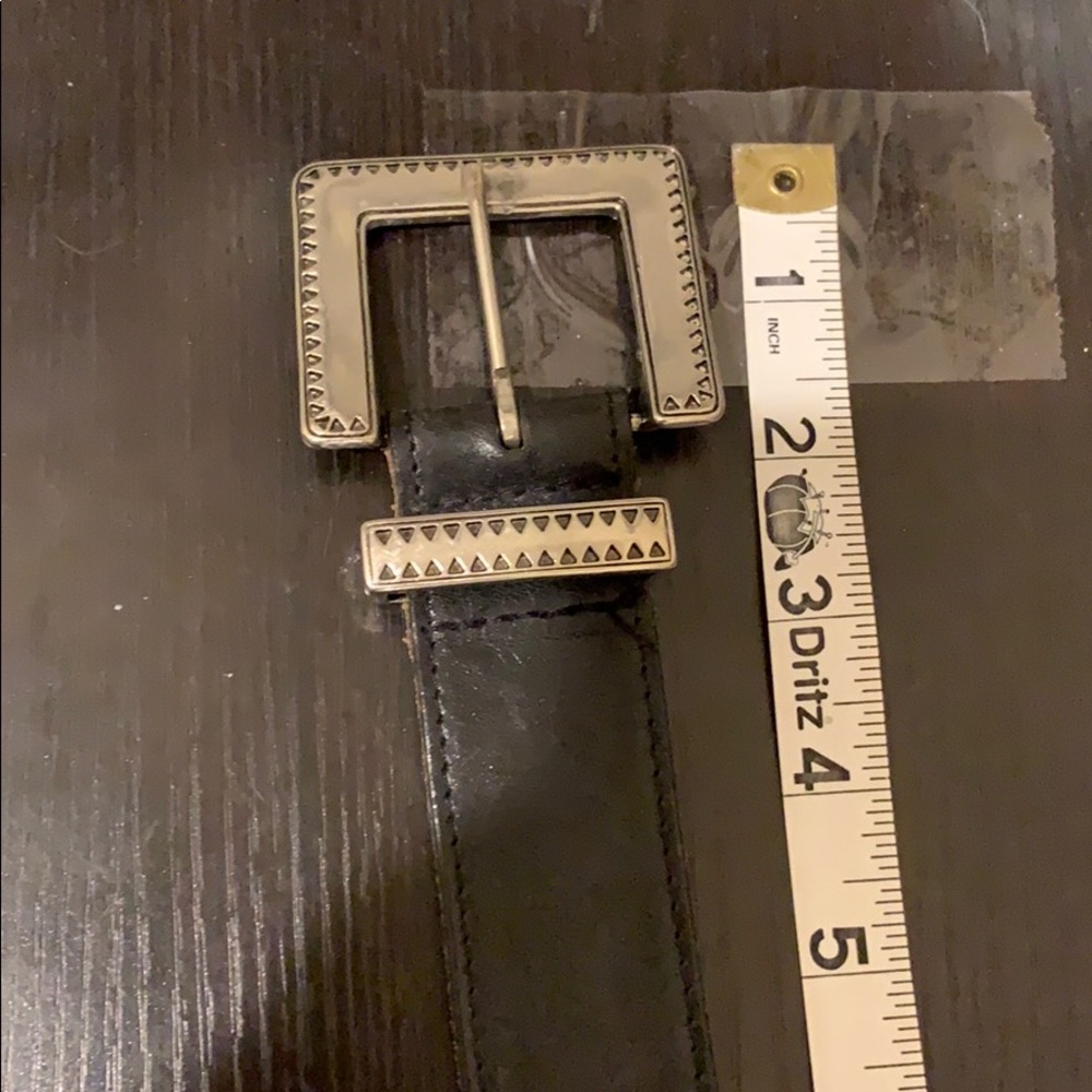 Black western belt with silver accents